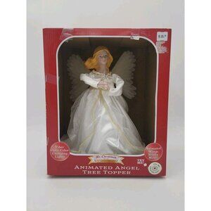 Mr. Christmas Collectible Fiber Optic Animated Angel Tree Topper 12 Inch Works